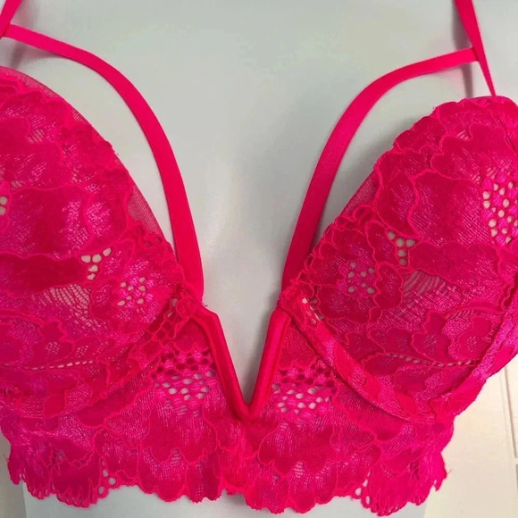La SENZA/ Beyond Sexy/ Classic  plunge/ Neon pink/ Size 34B - Picture 7 of 10